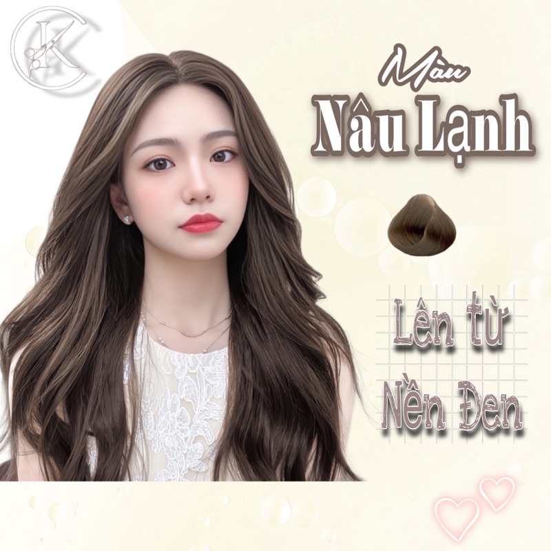 Thuốc Nhuộm Tóc Màu Nâu Lạnh - Lên Từ Nền Đen Không Tẩy 100g | Khanh.Color