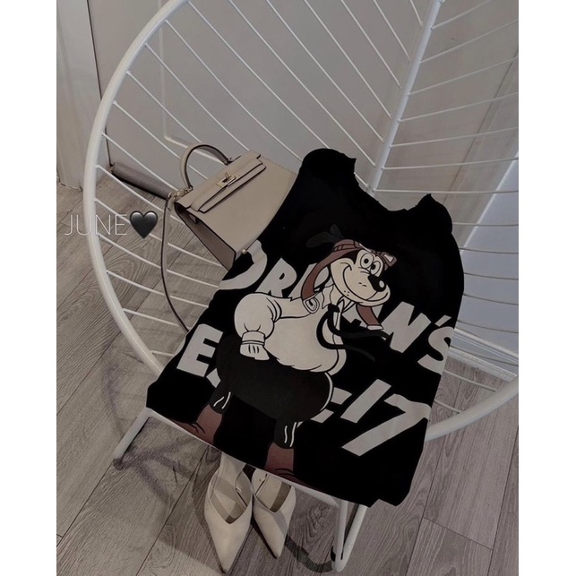 VÁY COTTON SUÔNG HÌNH CÚN MÀU ĐEN