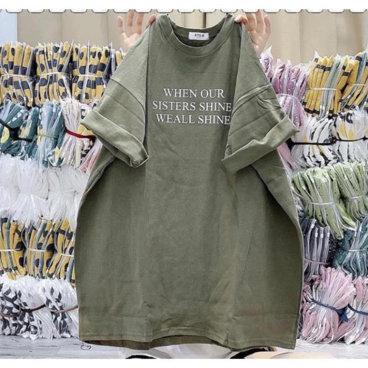 [Rẻ Vô Địch] Áo Thun 3158 Cotton Khô Form Rộng Nam Nữ Unisex In Chữ WHENOUR