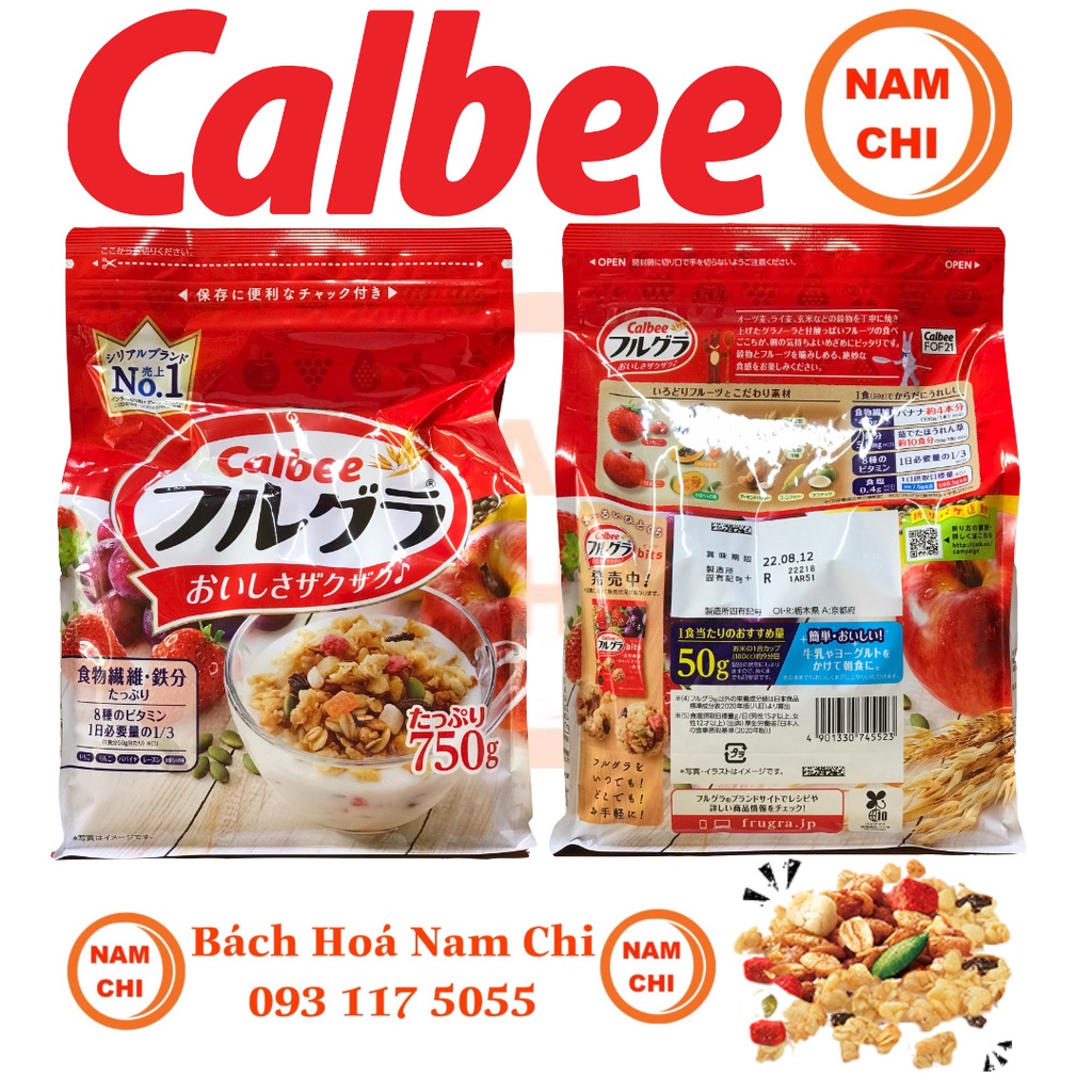 [MẪU MỚI] Ngũ Cốc CALBEE ĐỎ 750g - MẪU MỚI TRUYỀN THỐNG - Hàng Nhật Bản Nội Địa