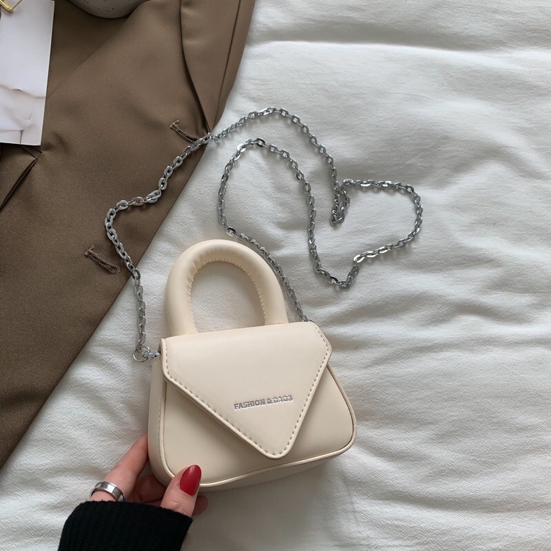 Túi đeo chéo nữ mini  fashion & bags dây xích size 14 nhỏ xinh