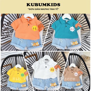 Bộ quần áo, Sét ÁO THUN COTTON, CÁ SẤU CỔ TRỤ+QUẦN BÒ, QUẦN JEAN bé trai 8-22kg