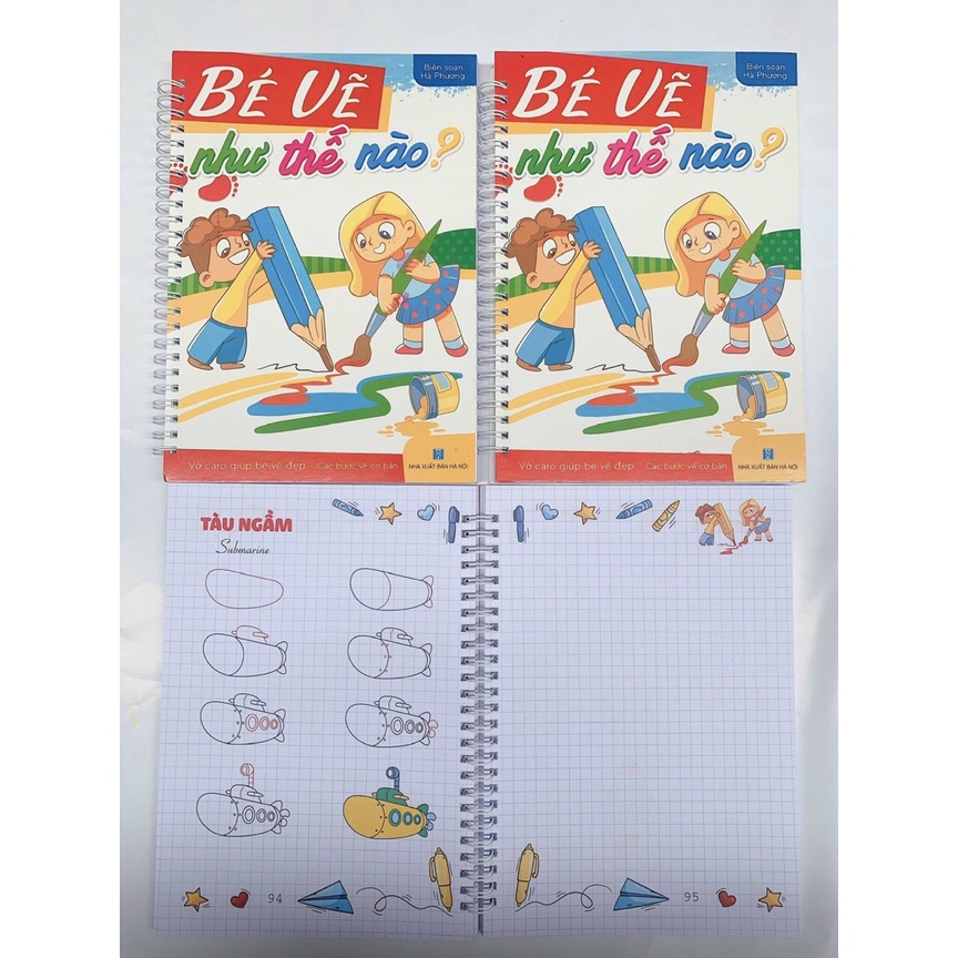 Bé vẽ như thế nào? - tập dạy vẽ bằng vở caro giúp bé vẽ đẹp - Các bước vẽ cơ bản