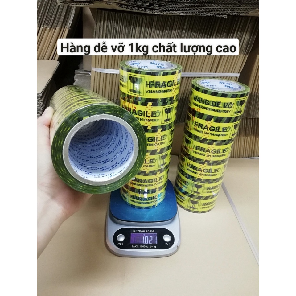 Băng keo hàng dễ vỡ 1kg gồm 6 cuộn 100yard hàng chất lượng