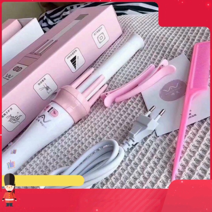 Máy uốn tóc VIVI- Máy Uốn Tóc Xoăn Tạo Kiểu Tự Động Cao Cấp, Lược Uốn Xoăn Tự Động Xoay 360 Độ