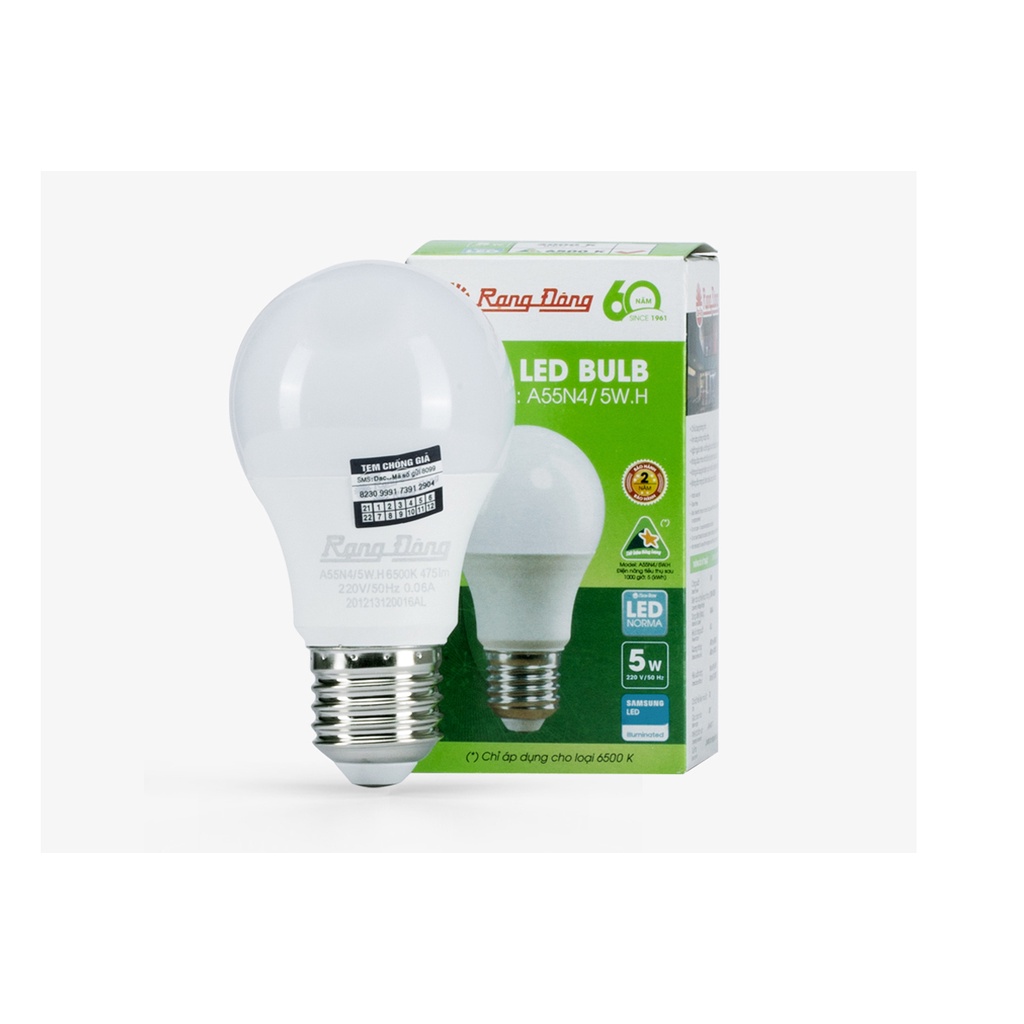 Bóng đèn LED BULB tròn 5W RẠNG ĐÔNG