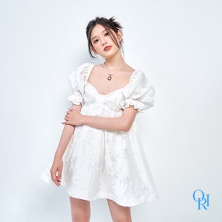Originality - đầm babydoll hoa thêu trắng - marine dress