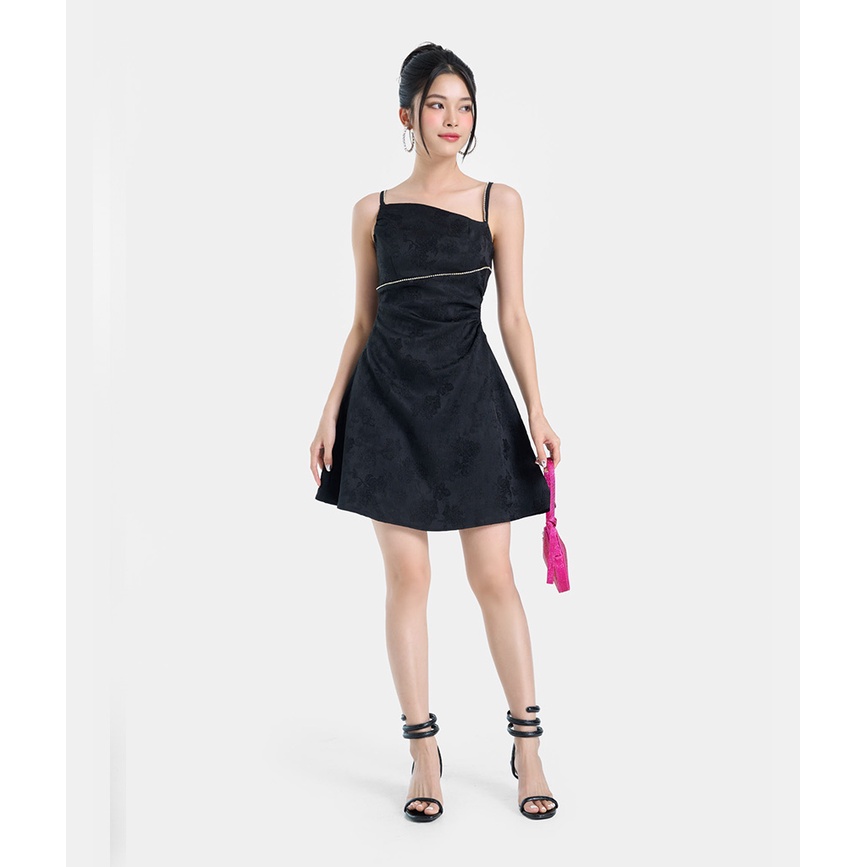 Đầm 2 dây nữ thời trang HNOSS khoét eo đính đá HNDNG025