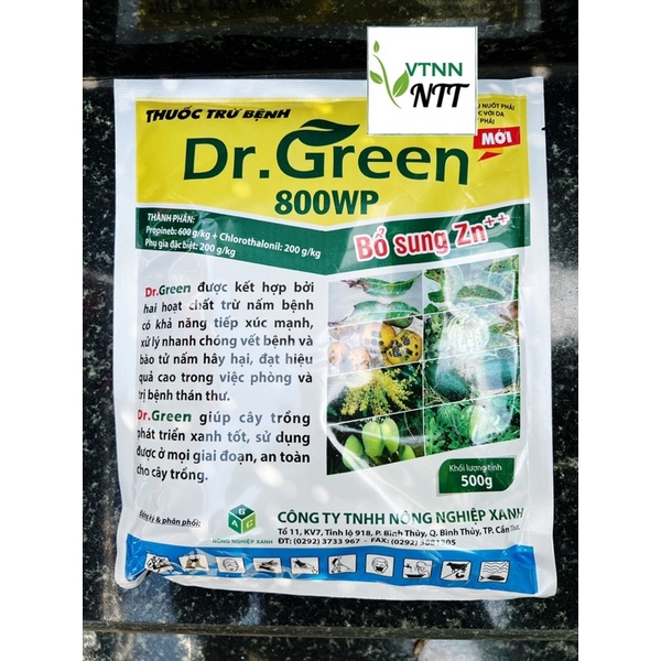 Thuốc trừ bệnh Dr. GREEN (500gr) chuyên Thán thư, xử lý nhanh vết bệnh - VTNN Nguyễn Thanh Tuyền
