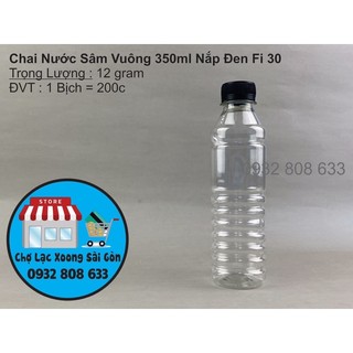 Combo 200 chai nước sâm vuông 350ml nắp fi 30