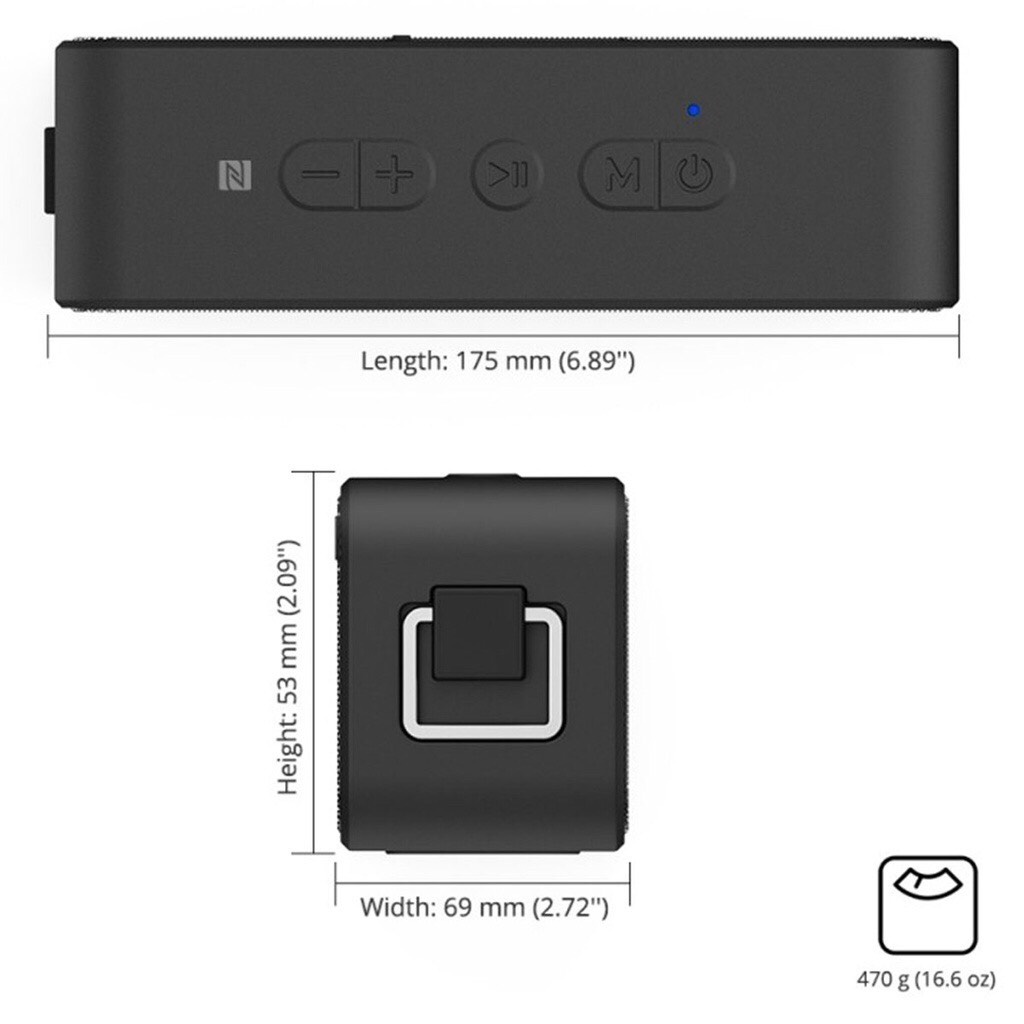 Loa Tronsmart T2 Plus | Loa Bluetooth Tronsmart T2 Plus, Công Suất 20W, Kháng Nước IPX7 Mini Cầm Tay Bass Mạnh Nghe Êm | BigBuy360 - bigbuy360.vn