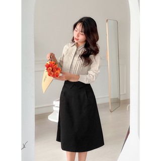 Kooky house - chân váy sita skirt - chân váy midi vạt chéo thiết kế độc đáo