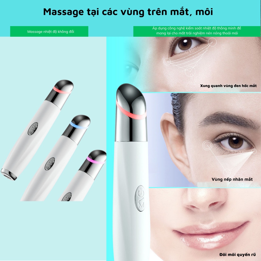 Máy Massage Mắt Cầm Tay Mini NANOMAX HY37 Nhiệt Rung Massage Giảm Quầng Thâm Nhức Mỏi Mờ Nếp Nhăn Chống Lão Hoá