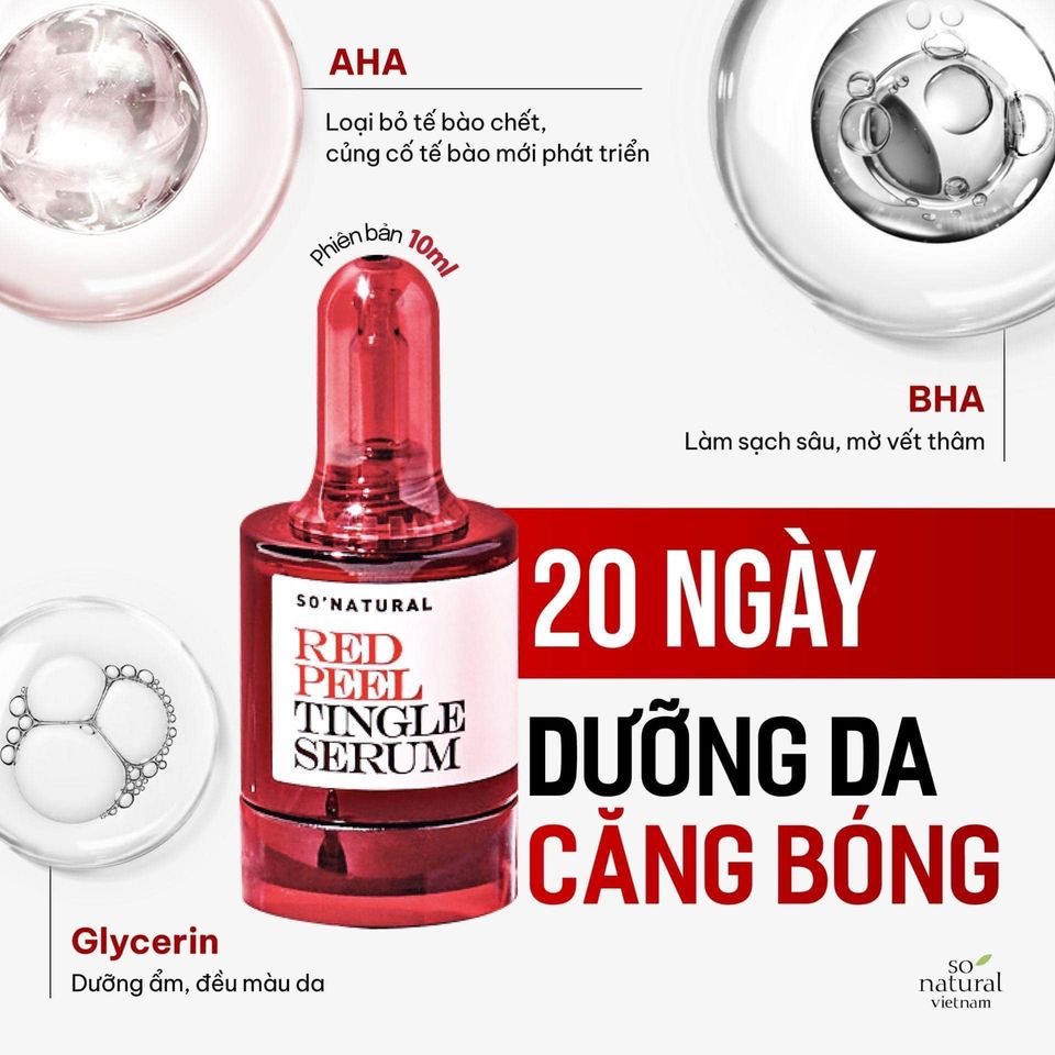 Thay Da Sinh Học Red Peel Tingle Serum So Natural Tẩy Da Chết Làm Sáng Mờ Thâm Tái Tạo Da Giảm Mụn