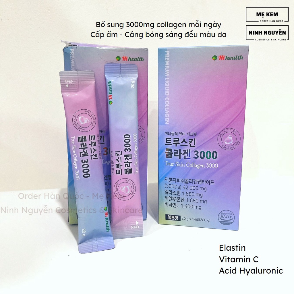 Collagen siêu vi nano dạng nước Reset Hihealth Plus 3000mg hộp 14 gói
