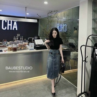 SET ÁO THUN KÈM CHÂN VÁY JEANS