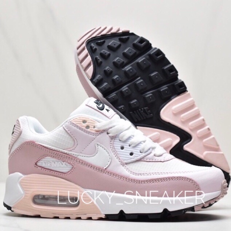 Giày Air Max90 White Pink Hồng Pastel Lai Au