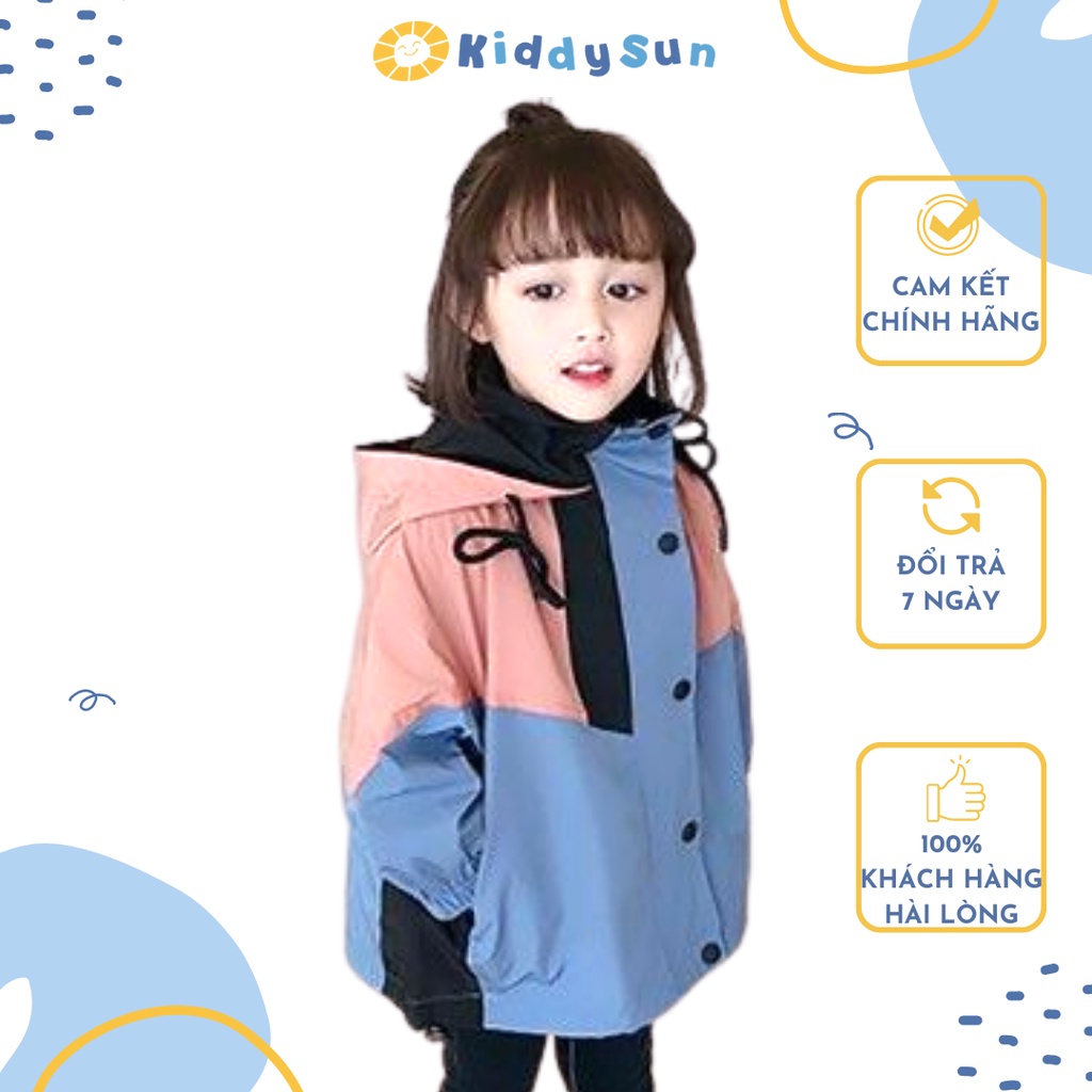 Áo bé gái KiddySun phối xanh hồng ấm áp, xinh xắn đáng yêu an toàn dành cho bé gái từ 2,3,4,5,6,7,8,9,10,11,12tuổi[V327]