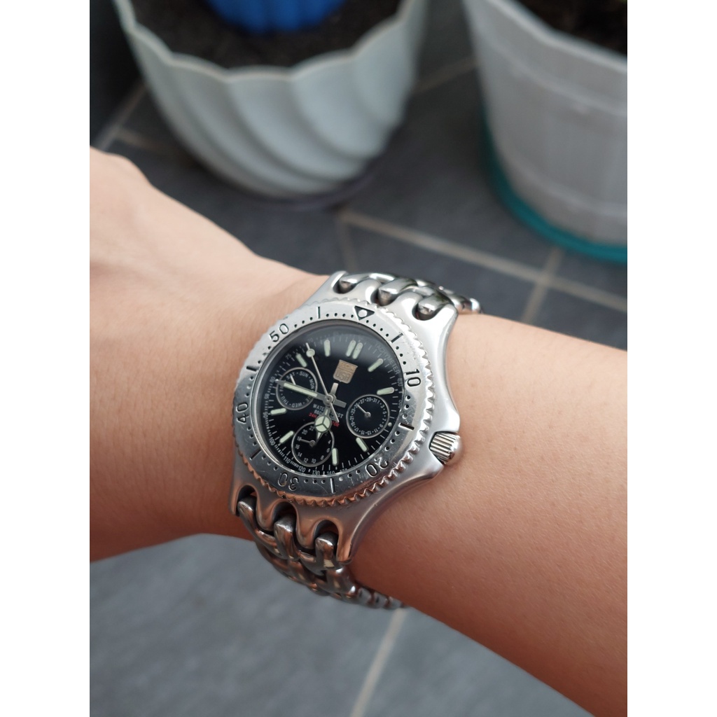 Đồng hồ nam Elgin 6 kim dây xương cá chạy pin hàng Si