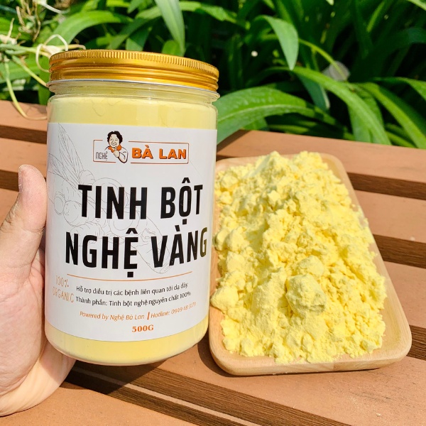 Tinh bột nghệ vàng nguyên chất-Nghệ Bà Lan ( có giấy kiểm nghiệm chất lượng và chứng nhận)
