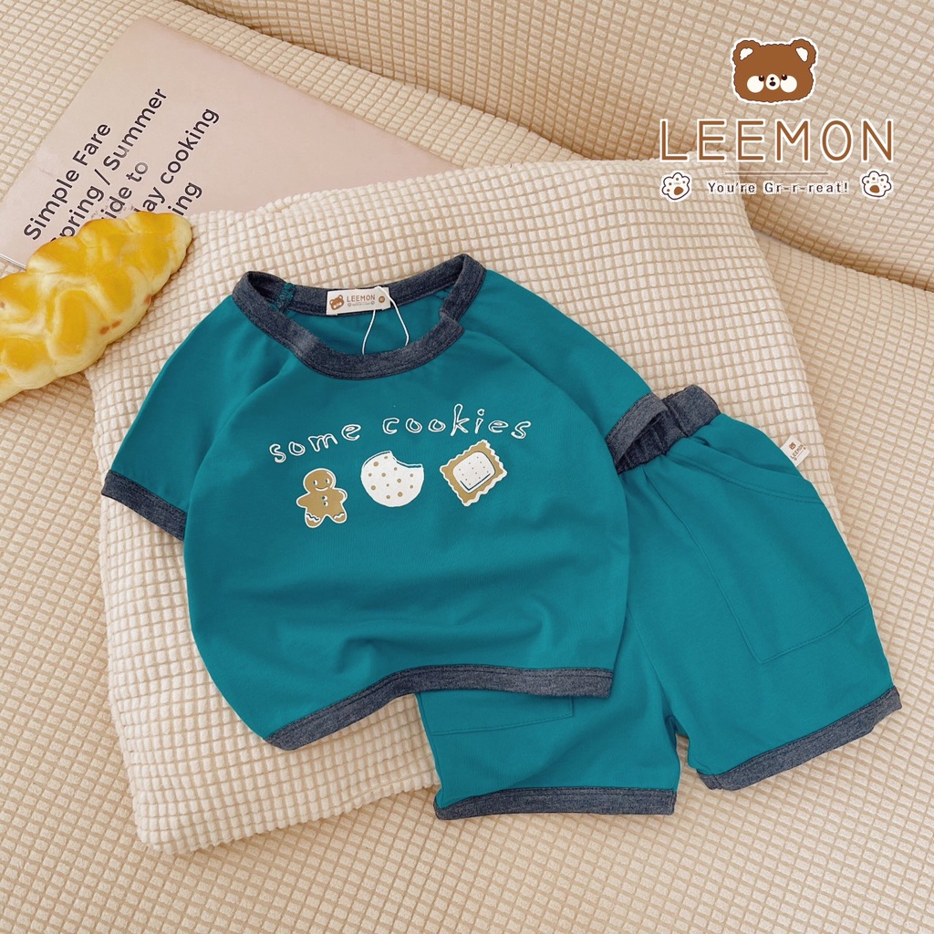 Bộ cộc cotton bánh quy Leemon cho bé
