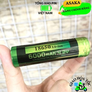 Pin sạc 18650 Li-ion Akasha dung lượng 6000mAh 4.2V chính hãng hàng cao cấp dùng cho quạt tích điện.
