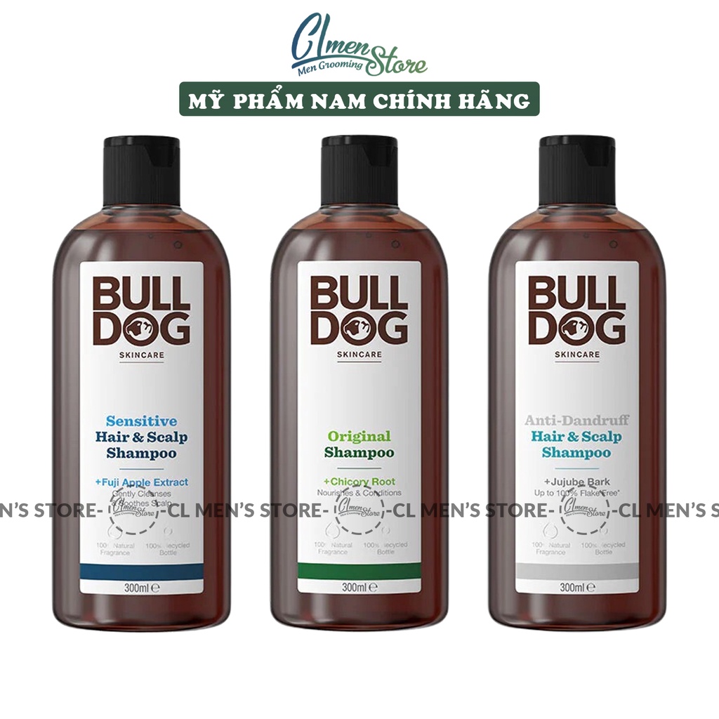 [Full line] Dầu Gội Nam Bulldog Skincare Shampoo 300ml (Original - Anti-Dandruff - Sensitive)
