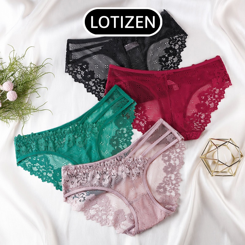 Quần lót nữ sexy phối ren dây đeo chéo hông quyến rũ 525