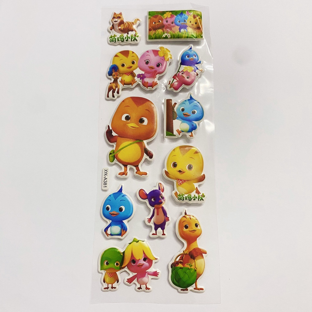 Tấm sticker nổi 3d nhiều mẫu dễ thương cute TY0363