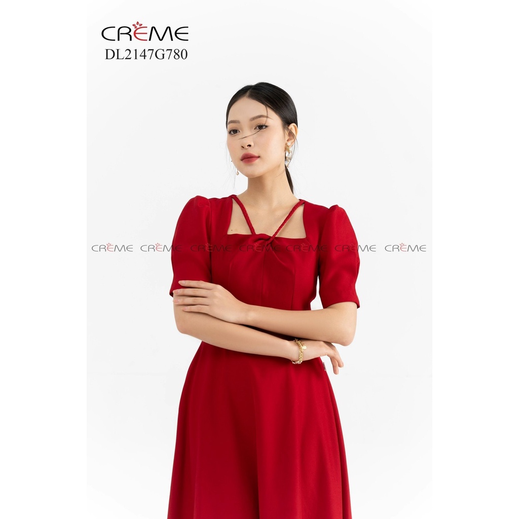 Đầm Liên công sở thiết kế CREME dáng xòe tay bèo cao cấp D2433 | BigBuy360 - bigbuy360.vn