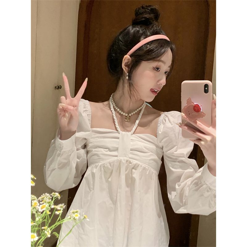 「 WELOVE1 」Áo Kiểu Tay Dài Cổ Vuông Chống Nắng Thời Trang Mùa Xuân Mới Cho Nữ