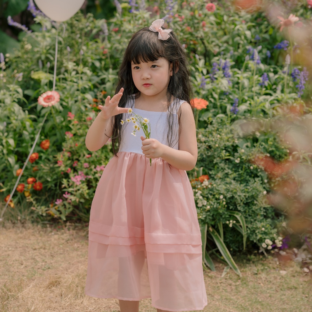 Váy cho bé Sora.bébé Lora Dress hai dây bản to chất liệu thô phối váy bồng bềnh dễ thương