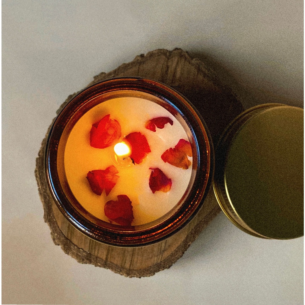 Set quà nến thơm Kilig Chill kèm hoa thật dành tặng nam nữ 6 hương tự nhiên an toàn cho sức khoẻ - KS02