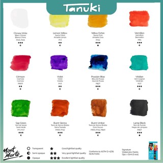 Set màu nước Mont Marte 12 màu 12ml