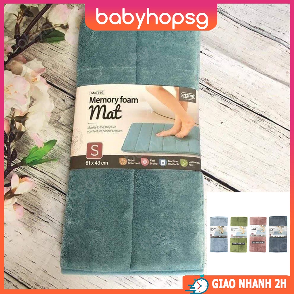 Thảm chùi chân Lock&Lock Memory Foam Stripe MAT510 MAT511 có gân - BABYHOPSG