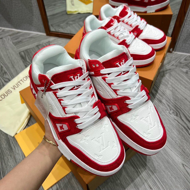Giày Thể Thao LV Louis Vuitton Trainer Black White Nam Nữ, Giày LV Đỏ, Đen Các Màu Hót Siêu Chất - thanggiaychina