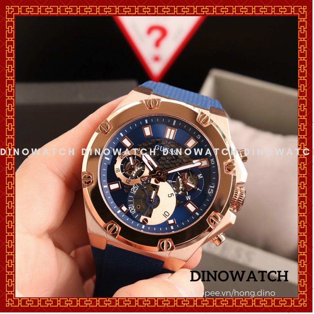 Đồng Hồ Nam Guess GW0334G2 GW0334G3 F.A - Dây Silicon - Size 45mm