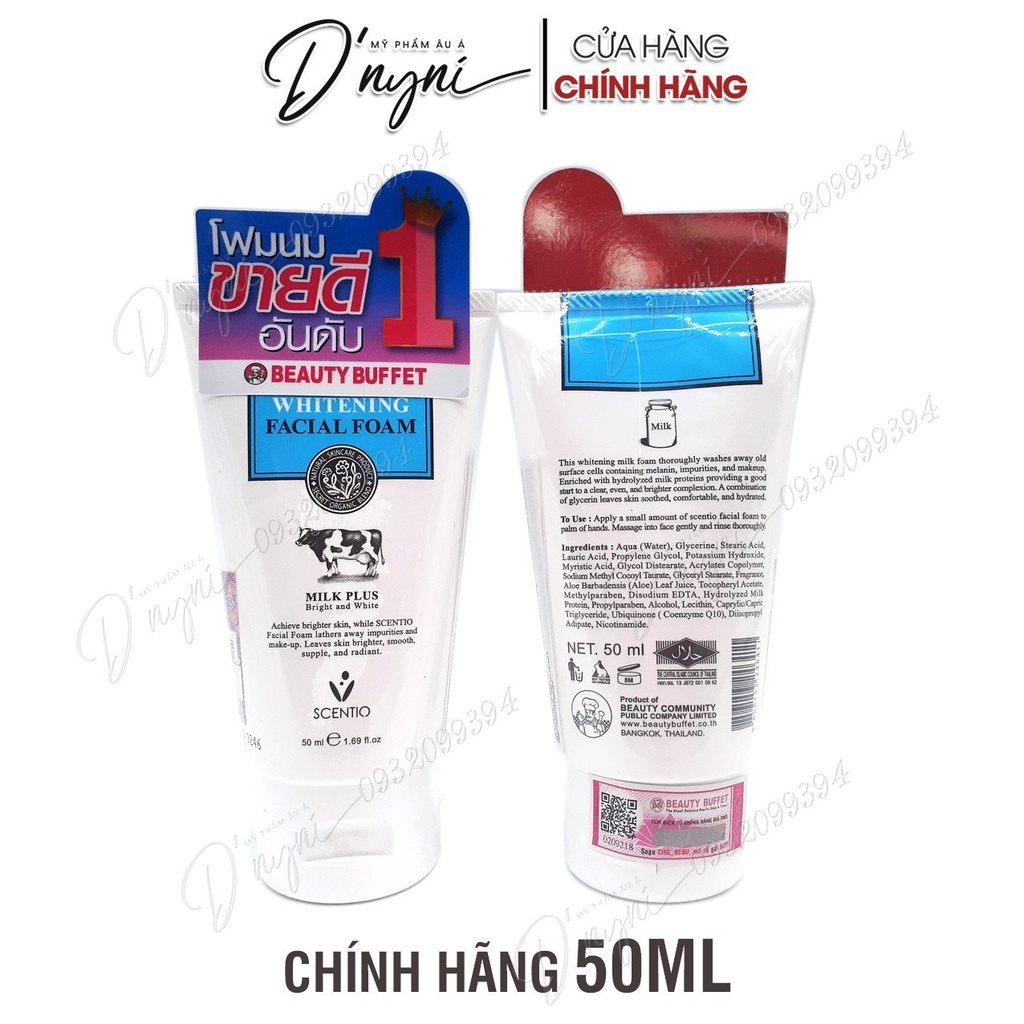 Sữa Rữa Mặt Tạo Bọt Làm Trắng Da Beauty Buffet Scentio Milk Plus 100ml Thái Lan