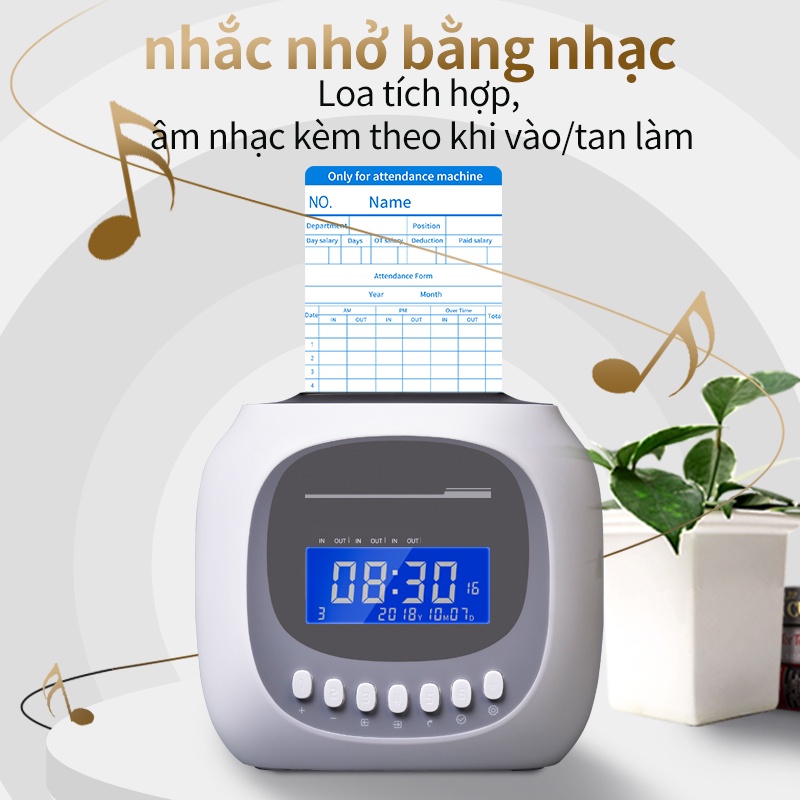Máy chấm công Thẻ Giấy Hàng Chính Hãng Tặng 50 tờ thẻ giấy