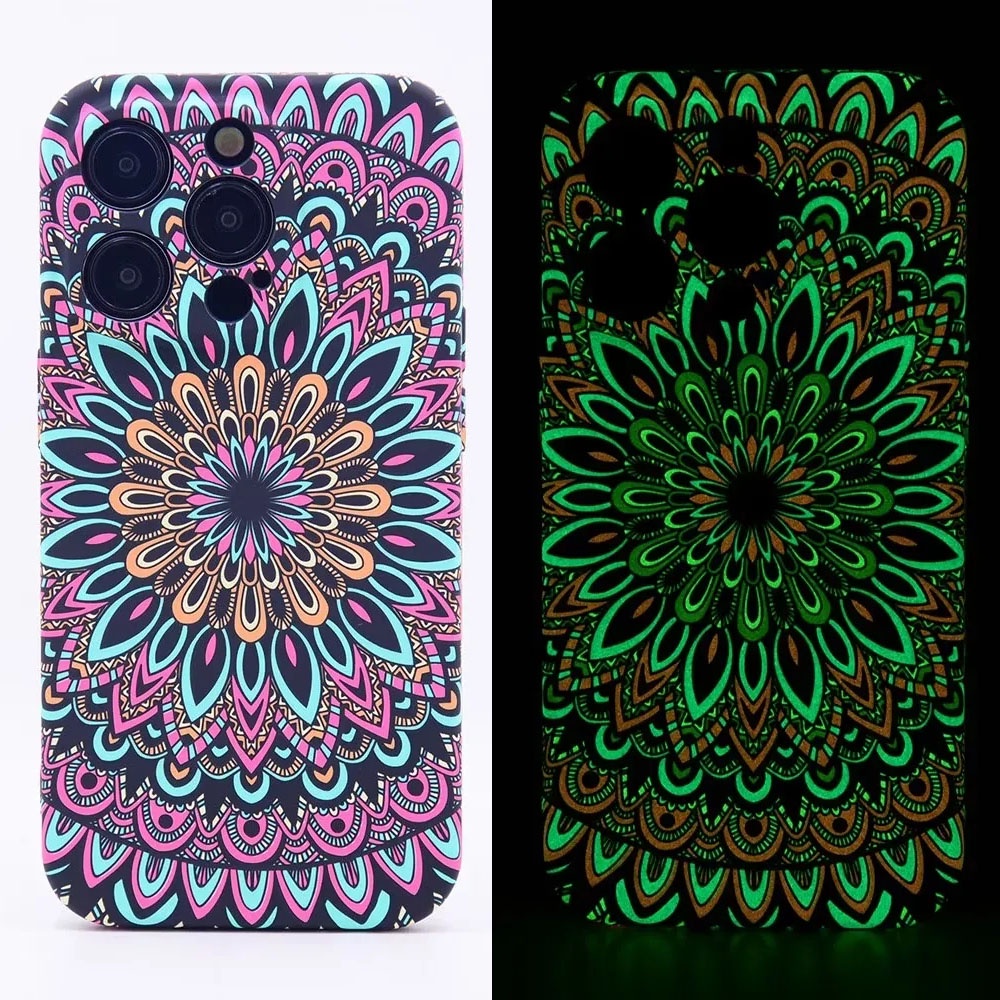 Ốp Điện Thoại TPU Mềm Dạ Quang In Hình Hoa Cho iPhone 11 11Pro 12 12Pro 13Pro Max