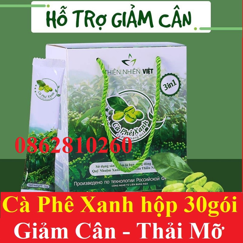 cà phê xanh thiên nhiên việt (set 10 gói)