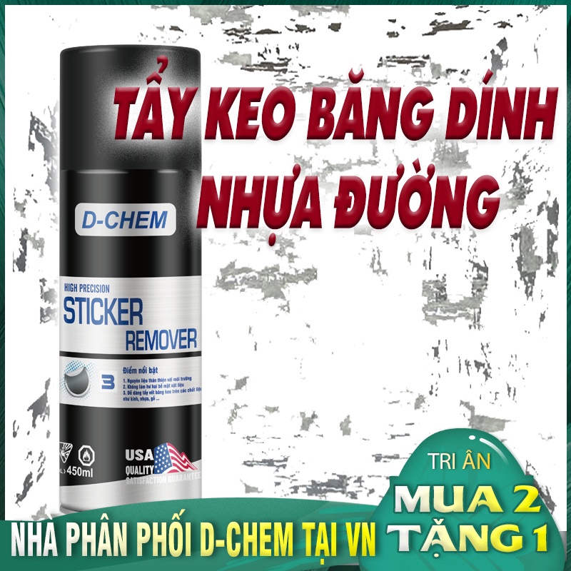 Tẩy Keo Băng Dính, Tẩy Nhựa Đường D-Chem Tẩy Keo Decal Xe Máy Trên Đồ Nhựa, Kính, Ô tô, Nội Thất