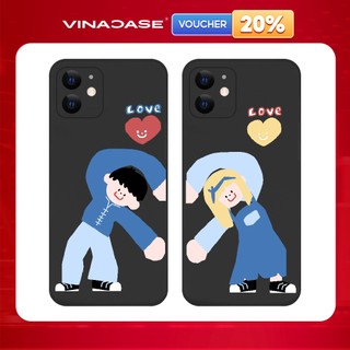 Ốp lưng Vina Case Vsmart Joy 3/Joy 4/Star 3/Aris/....dẻo đen in hình Cặp Love