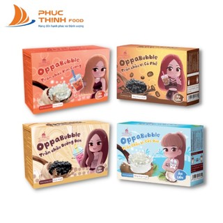 [MUA 12 HỘP + 1 HỘP HOÀNG KIM] Trân Châu Oppa Bubble Ăn Liền Hộp 350g Topping Giòn Dai Nguyên Liệu Trà Sữa Pha Sẵn 5 Vị