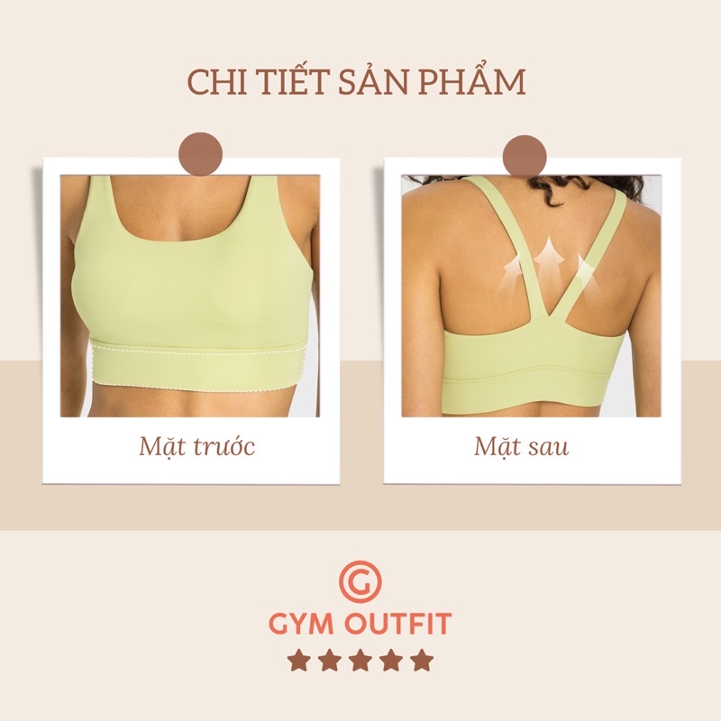 Áo Ngực Thể thao Lưng V Trẻ Trung Có miếng mút Tập Gym - Yoga cho nữ chất lulu mới 2023 - GymOutfit DW356