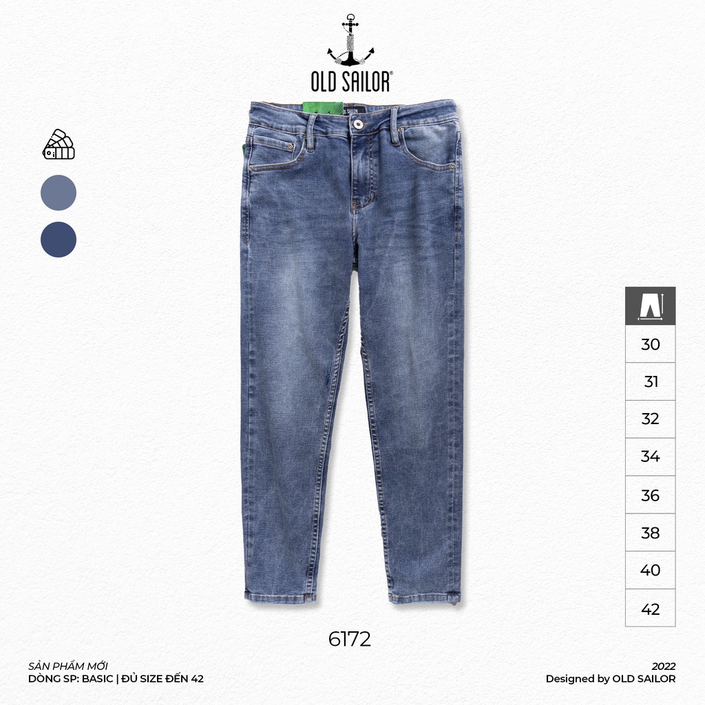 Quần Jean Nam Form Skinny OLD SAILOR Chất Jean Co Giãn 4 Chiều Ôm Dáng Cực Chuẩn Big Size