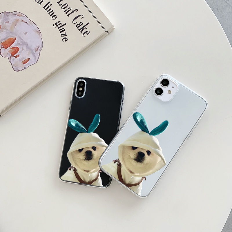 Ốp Điện Thoại Mềm Chống Sốc In Hình chó đội mũ thỏ Cho iPhone 14 13 12 11 Pro Max SE2020 X Xr Xs Max 8 7 6 6s Plus u534