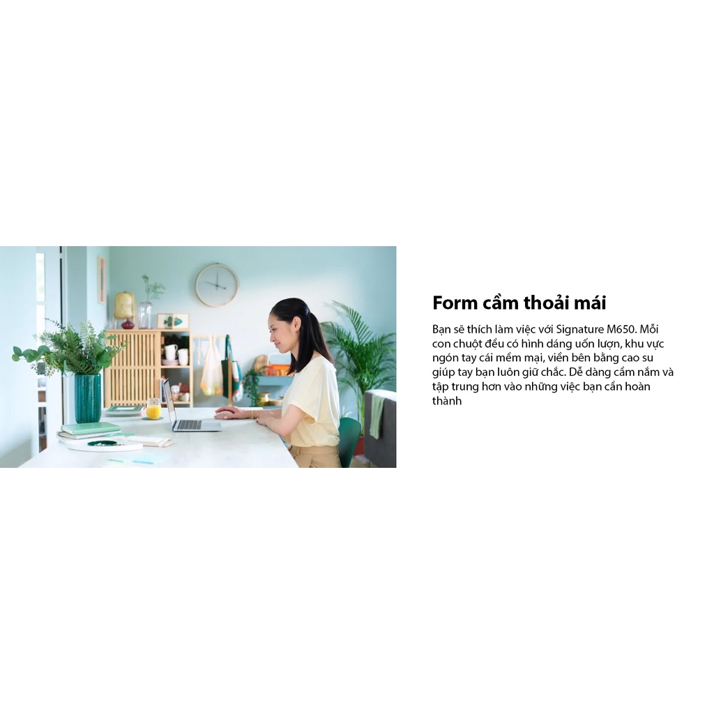 Chuột không dây Logitech M650 Signature Thời lượng pin lên đến 24 tháng
