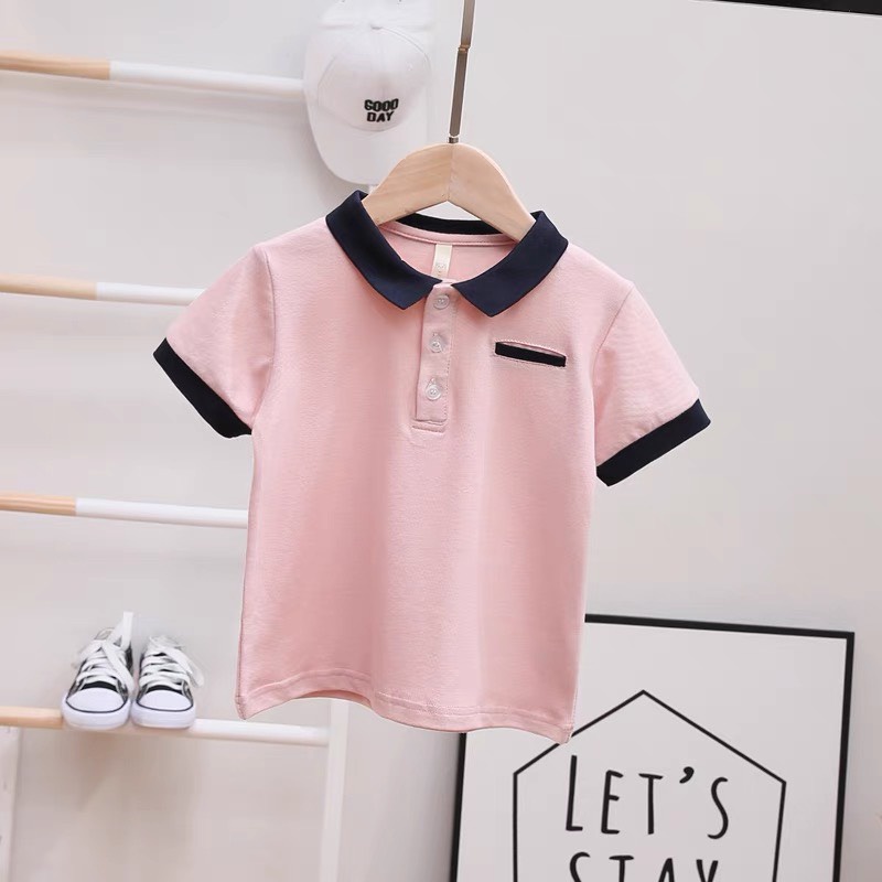 Áo Polo Cổ Bẻ Áo Polo Ngắn Tay Chất Cotton Cá Sấu Thấm Hút Cho Bé Từ 12kg Đến 32kg Thời Trang Trẻ Em Dâu Store