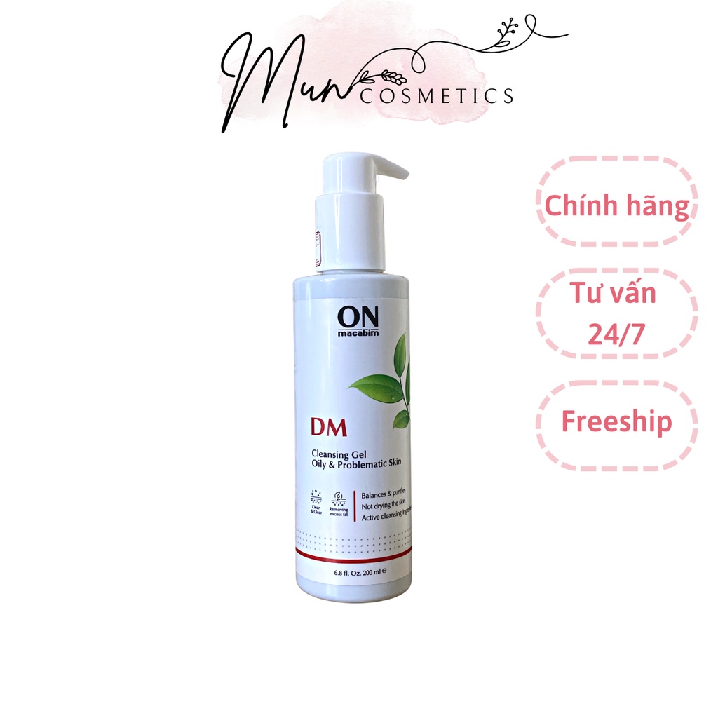 Sữa Rửa Mặt ONmacabim DM Cleansing Gel Oily and Problematic Skin-pH 5.5 không Chứa Xà Phòng, an toàn cho da nhạy cảm